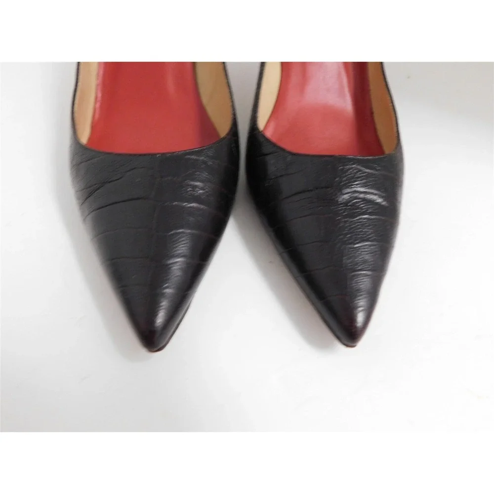 Carolina Herrera Brown Alligator Embossed Leather Pumps‎ 37